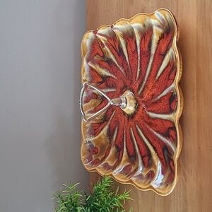 CALIFORNIA ORIGINALS POTTERY Vintage Abstract MCM Square Ceramic Serving Tray